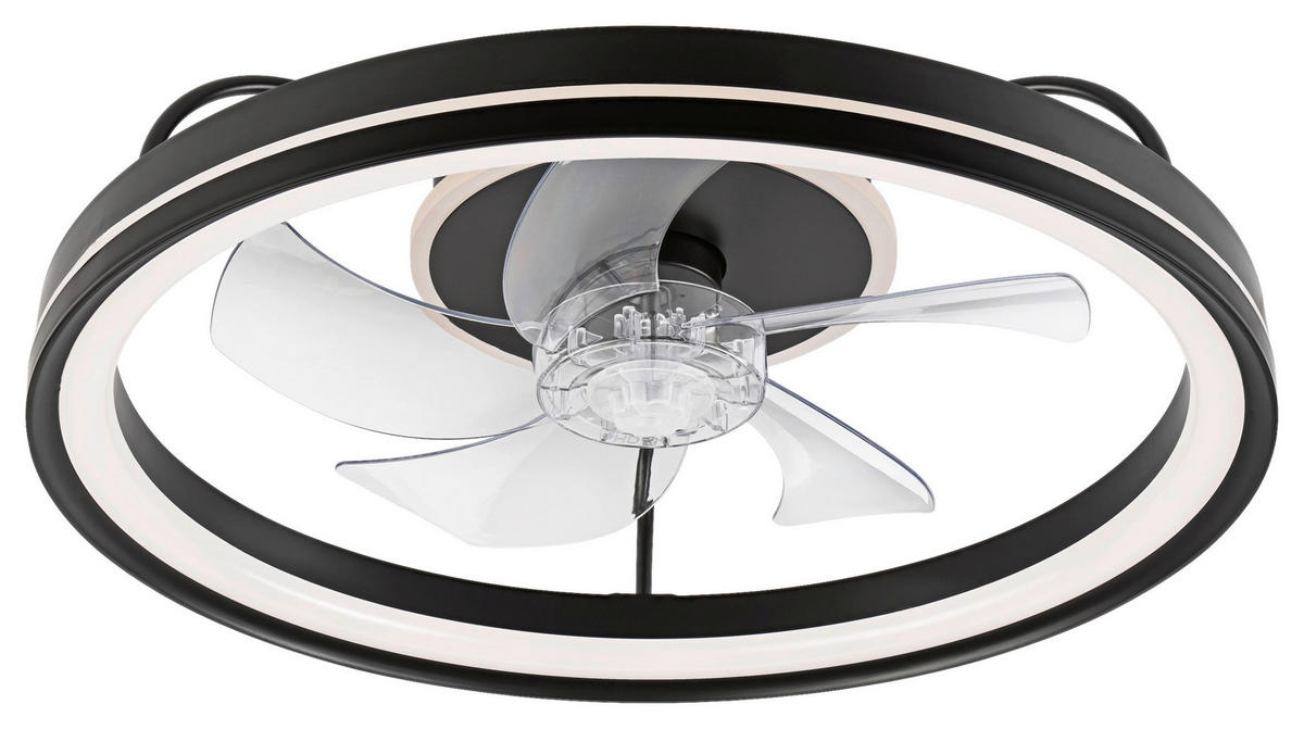 Lamkur LED-Deckenventilator FALCO 49892 schwarz H/L: ca. 17x50 cm max. 40 W Falco - schwarz (50,00cm) - Lamkur