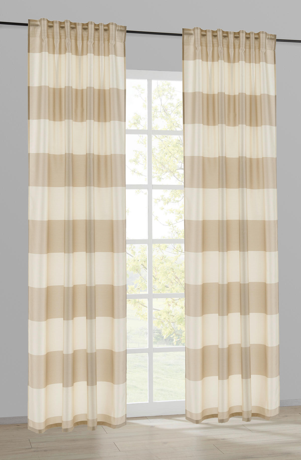 Kombivorhang Merle champagner B/L: ca. 140x245 cm Merle - braun/champagner (140,00/245,00cm) - POCOline