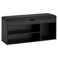 Schuhbank schwarz B/H/T: ca. 104x51x32 cm Schuhbank - schwarz (104,00/51,00/32,00cm) - Wohnling