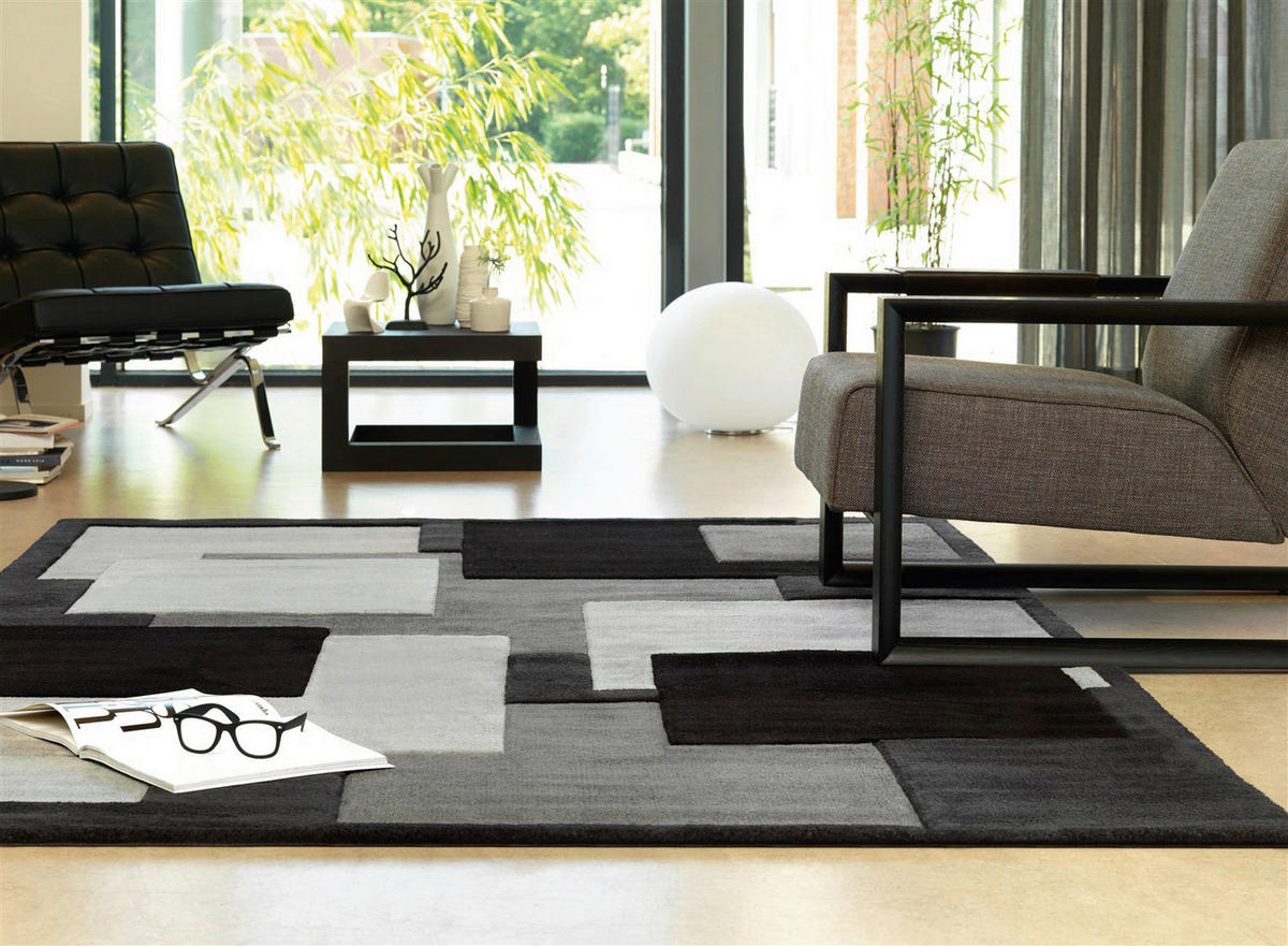 Arte Espina Kurzflorteppich Cool 646 schwarz B/L: ca. 70x140 cm Cool 646 - schwarz/grau (70,00/140,00cm) - Arte Espina