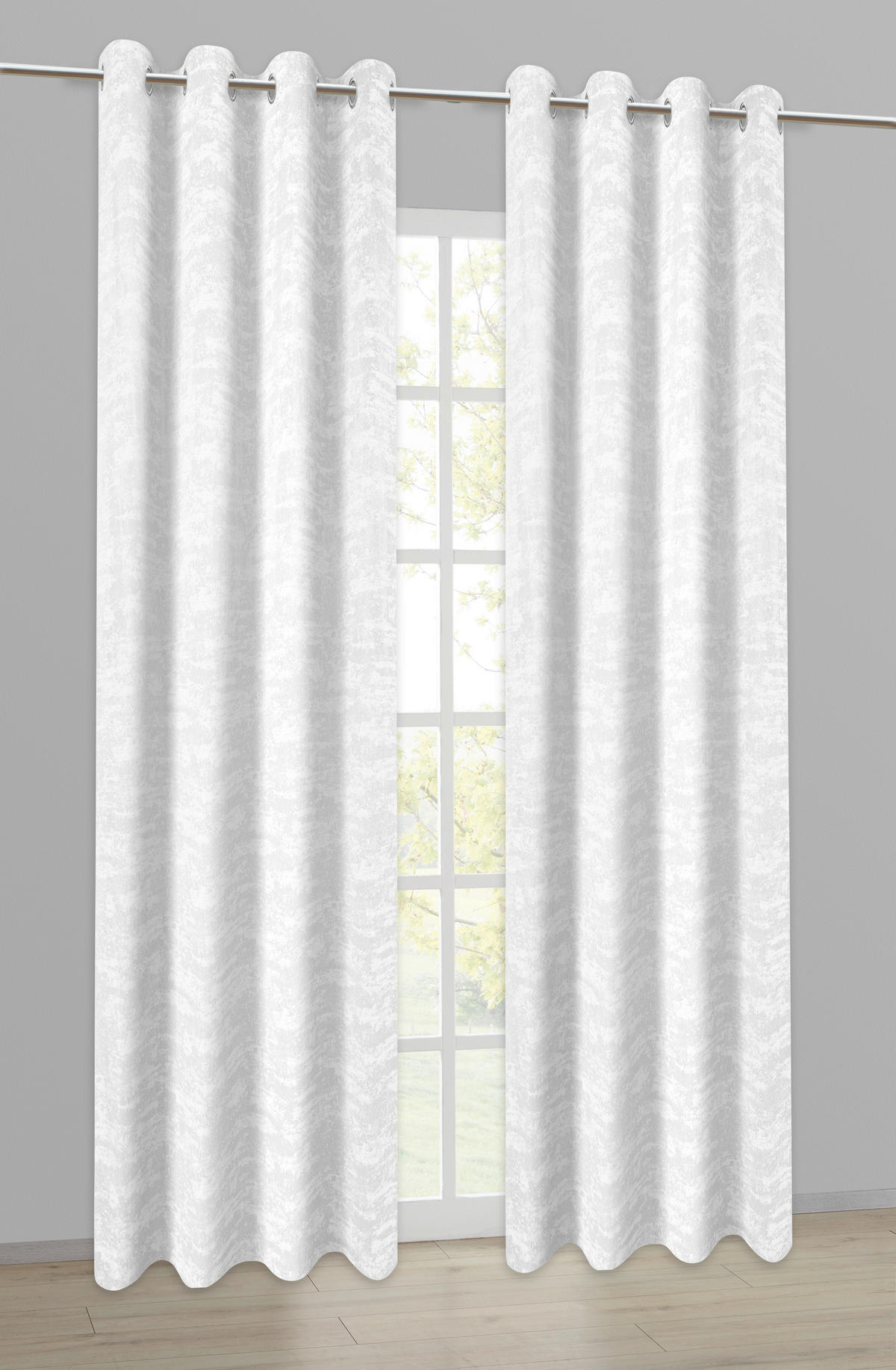Ösenvorhang Wolke weiß B/L: ca. 140x245 cm Wolke - weiß (140,00/245,00cm)