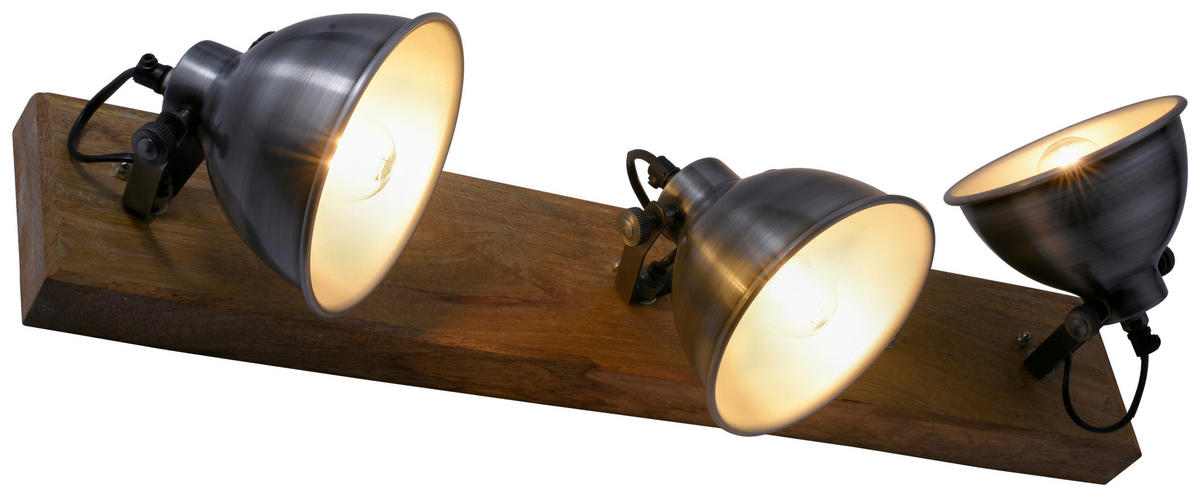 Just Light Spot 11983-77 Echtholz Metall B/H/L: ca. 24x25x74 cm E14 3 Brennstellen Spot_3flg.Samia - (74,00/24,00/25,00cm) - Just Light