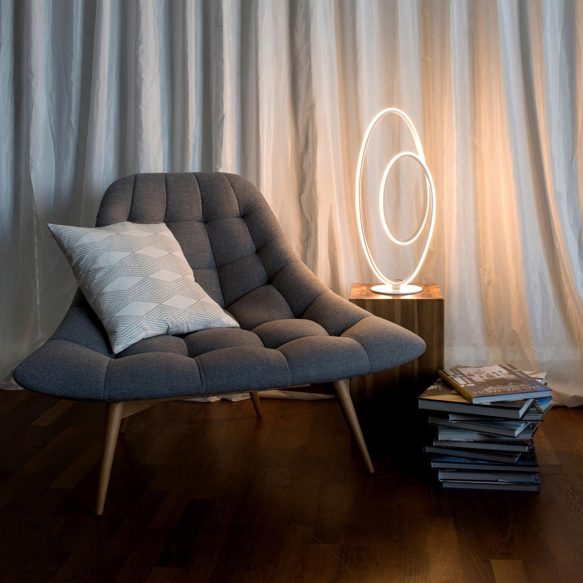 Näve Leuchten LED-Tischleuchte weiß Metall Kunststoff B/H/T: ca. 25x60x17 cm ODRIVE - weiß (25,00/60,00/17,00cm) - Näve Leuchten