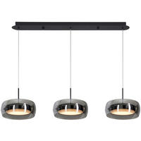 LED-Pendelleuchte schwarz Metall Glas B/H/L: ca. 20x80x80 cm LED-Pendelleuchte_Ole - schwarz (80,00/20,00/80,00cm)