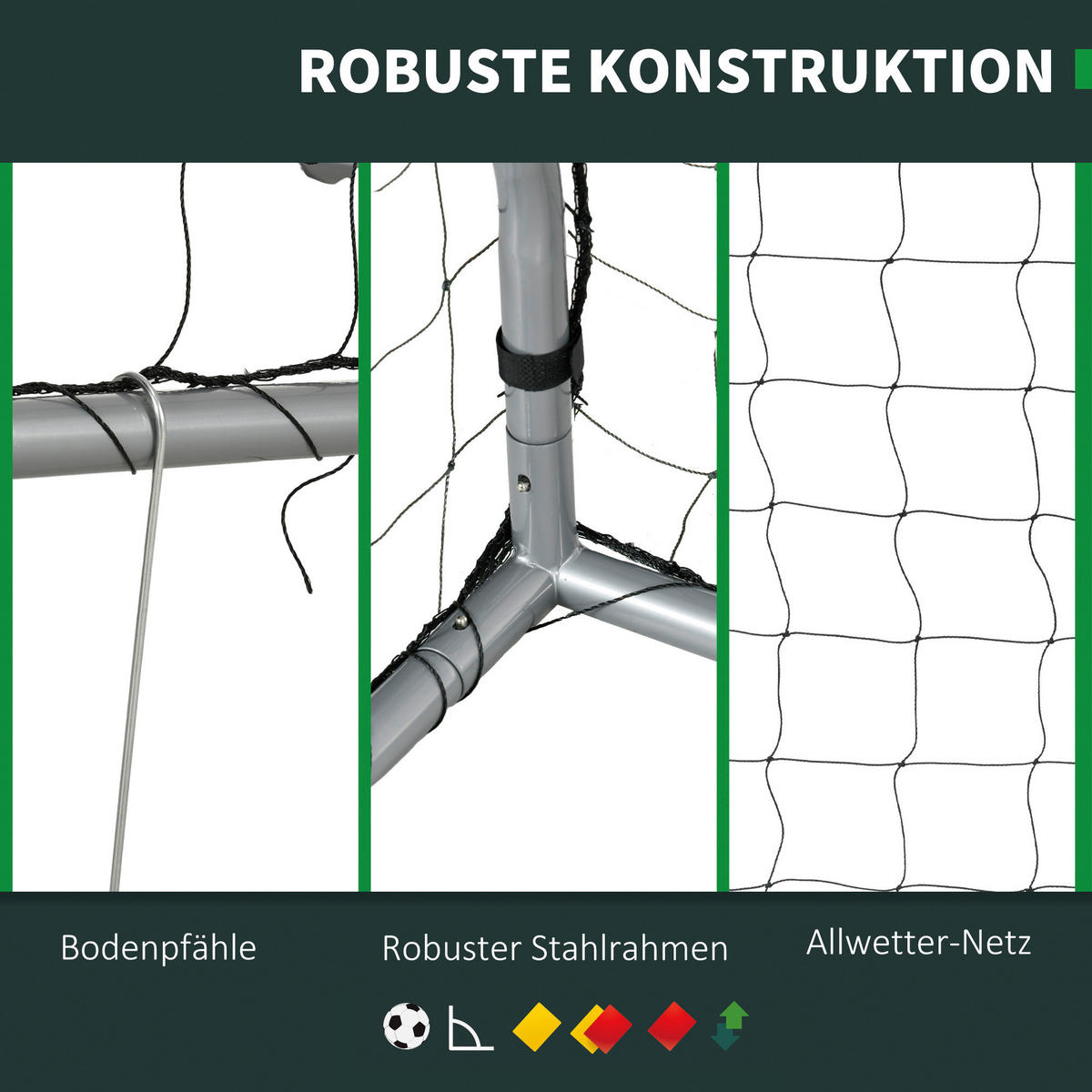 SPORTNOW Fußballtor grau Polyethylen B/H/L: ca. 85x160x240 cm Fußballtor - grau (240,00/85,00/160,00cm) - SPORTNOW