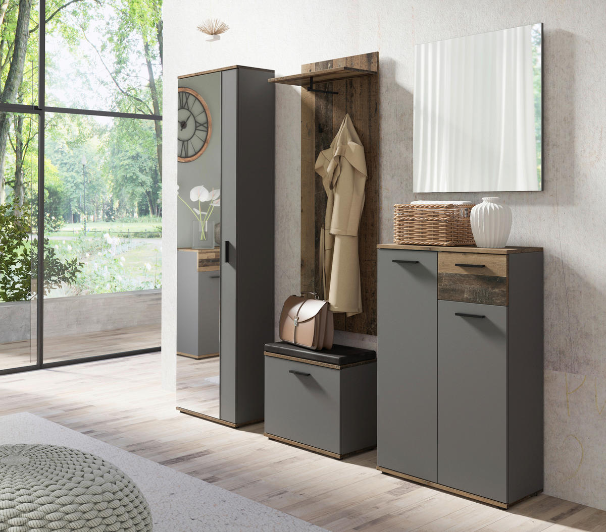 Wandpaneel JAKOB Eiche Old Wood Nachbildung Holzwerkstoff B/H/T: ca. 48x140x28 cm JAKOB - Eiche (48,00/140,00/28,00cm) - byLIVING