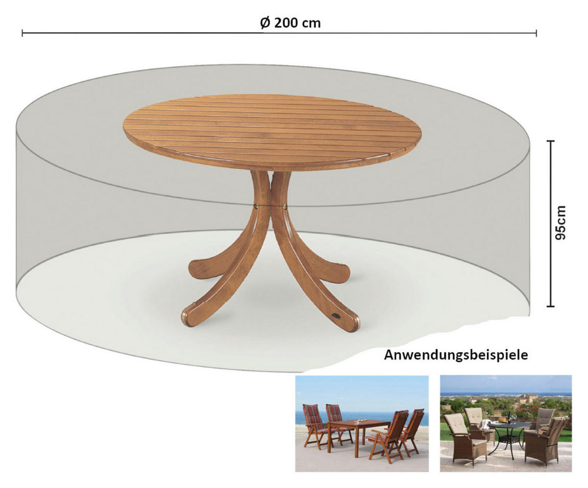 Grasekamp Schutzhülle für Gartensitzgruppe weiß Kunststoff H/D: ca. 95x200 cm Schutzhülle_Sitzgruppe - weiß (200,00/95,00cm) - Grasekamp