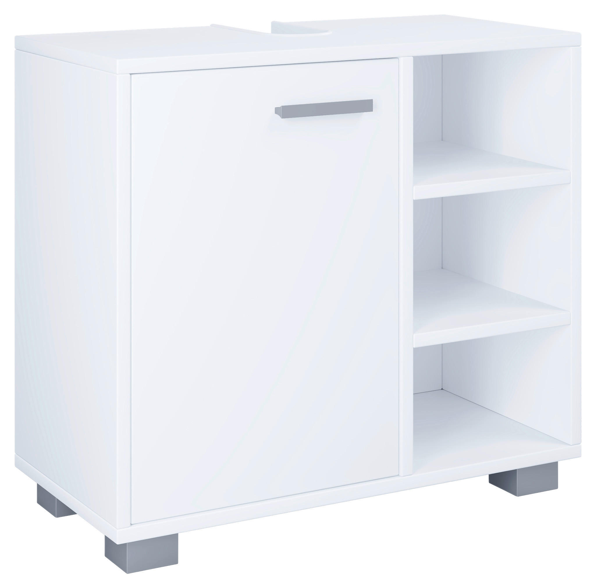 Waschbeckenunterschrank Zalo weiß B/H/T: ca. 60x55x30 cm Zalo - weiß (60,00/55,00/30,00cm) - VCM Möbel