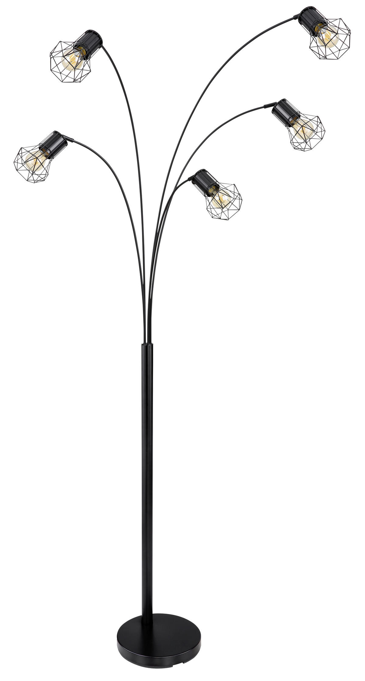GLOBO Stehleuchte PRISKA 54017S mattschwarz Metall B/H/T: ca. 74x204x80 cm PRISKA - mattschwarz (74,00/204,00/80,00cm) - GLOBO
