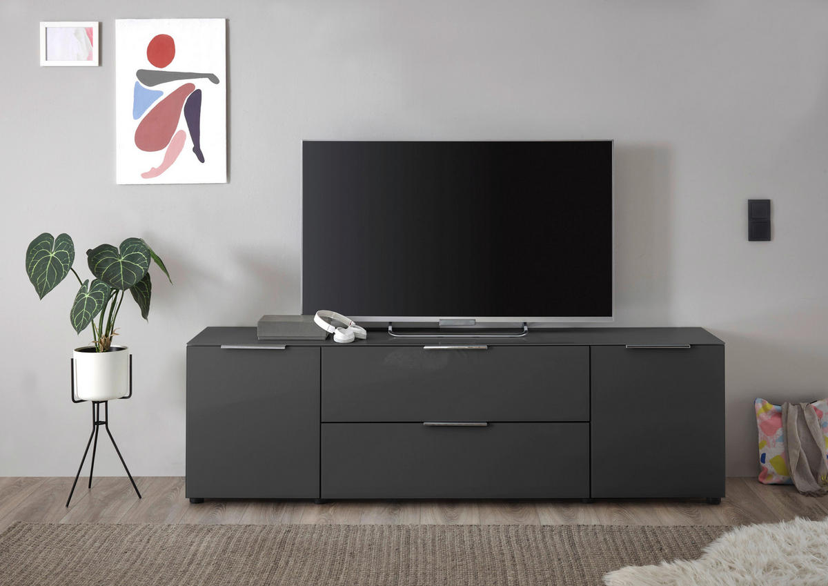 Lowboard Santorin anthrazit B/H/T: ca. 180x54x40 cm Santorin - anthrazit (180,00/54,00/40,00cm)