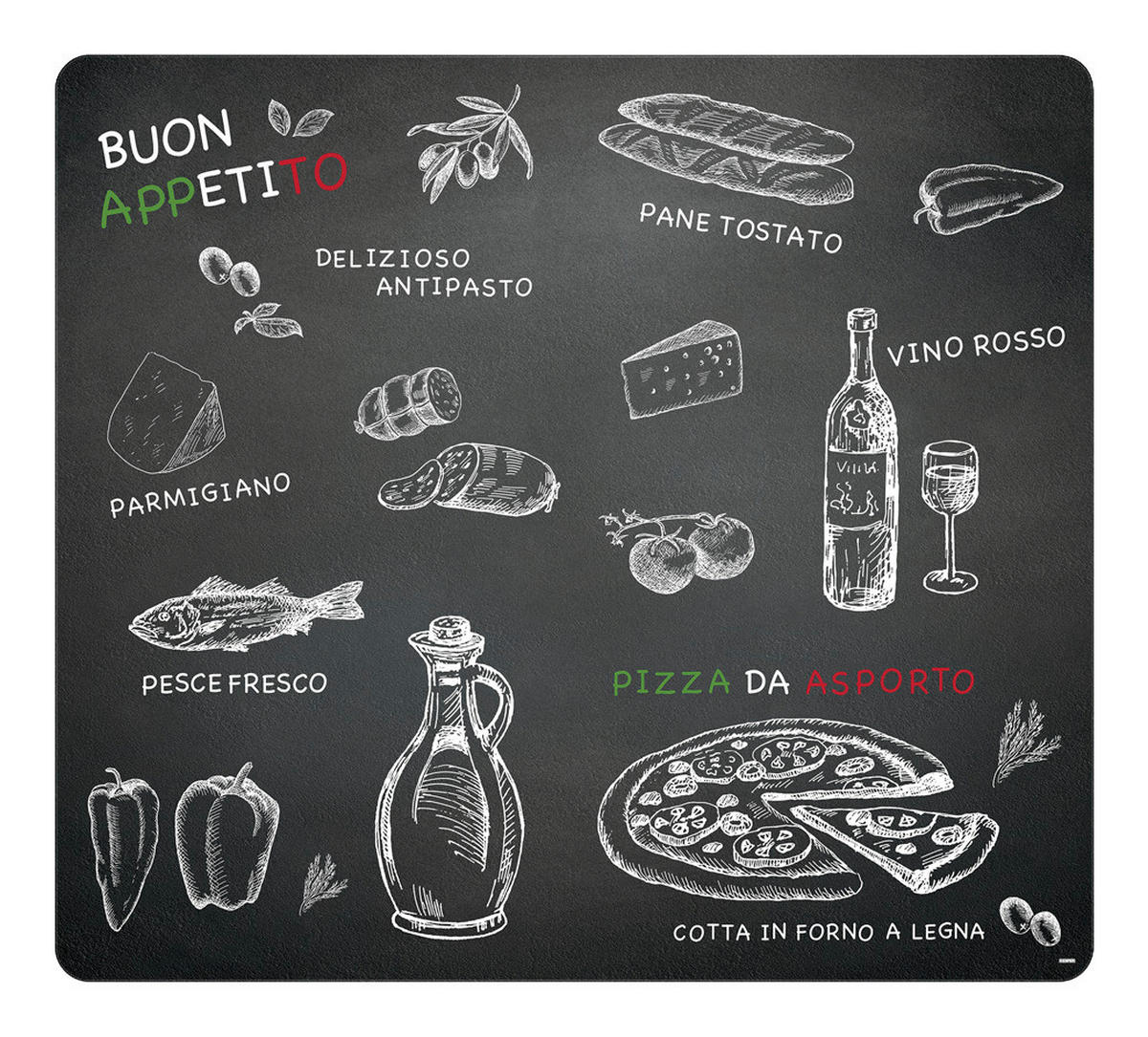 Kesper Glasschneideplatte Multi-Glasschneideplatte Ristorante - (56,00/50,00/1,40cm) - Kesper