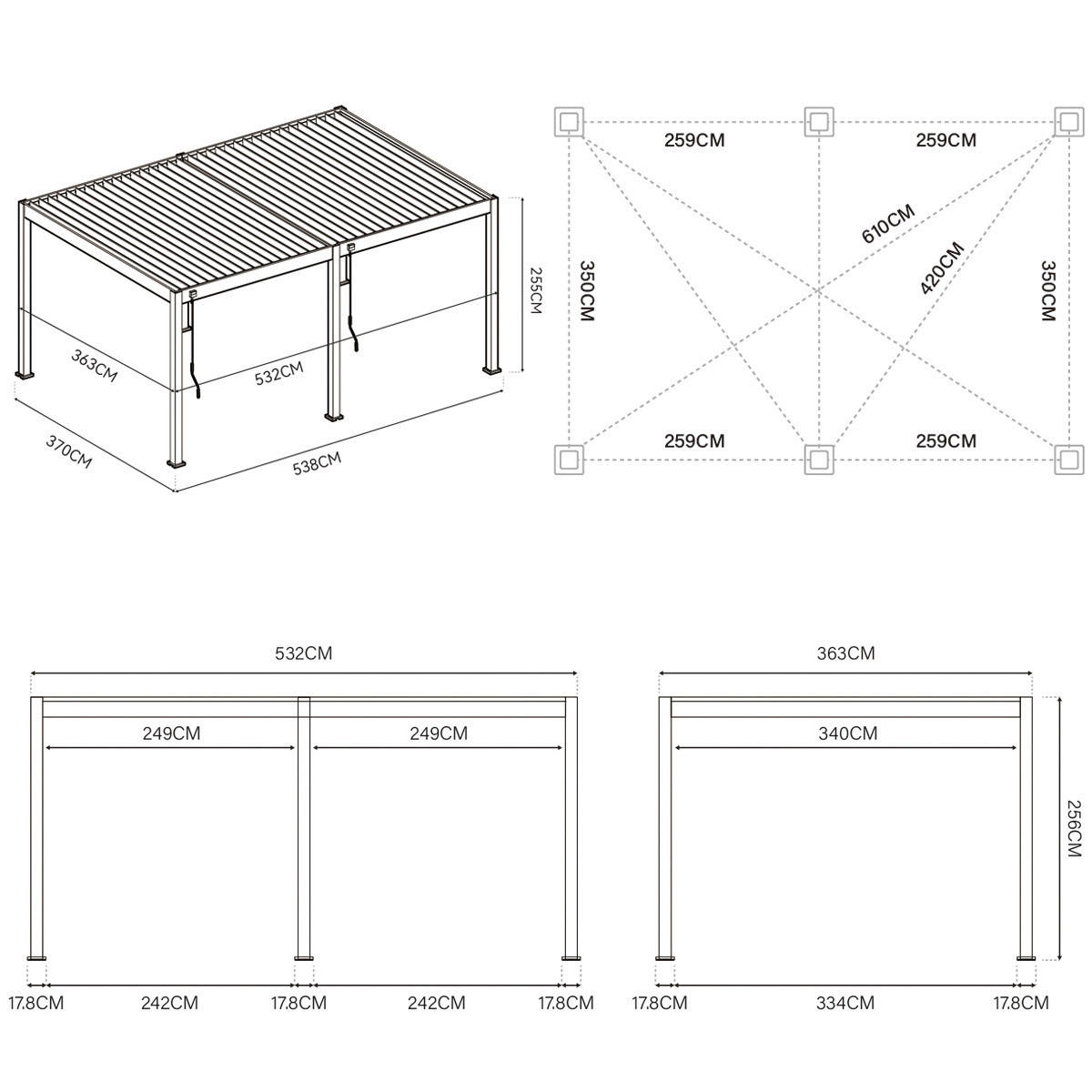 PergoLine Pergola Superior anthrazit Alu...