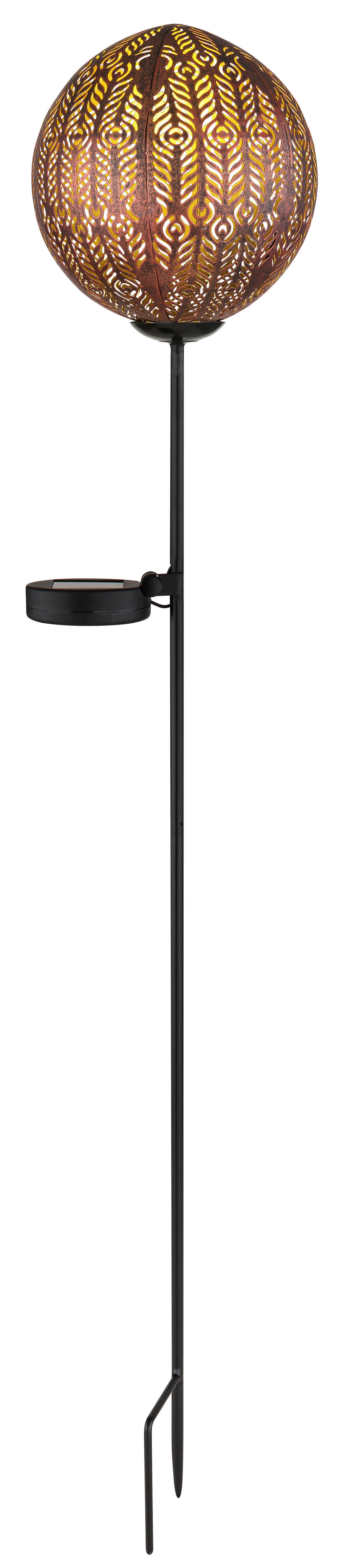 LED-Solarleuchte schwarz Kupfer Metall H/D: ca. 90x15,5 cm SOLAR - schwarz/Kupfer (15,50/90,00cm) - GLOBO