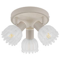 GLOBO Strahler sand Glas Metall B/H/L: ca. 11x20x20,5 cm E14 3 Brennstellen Strahler-Planta - sand (20,50/11,00/20,00cm) - GLOBO