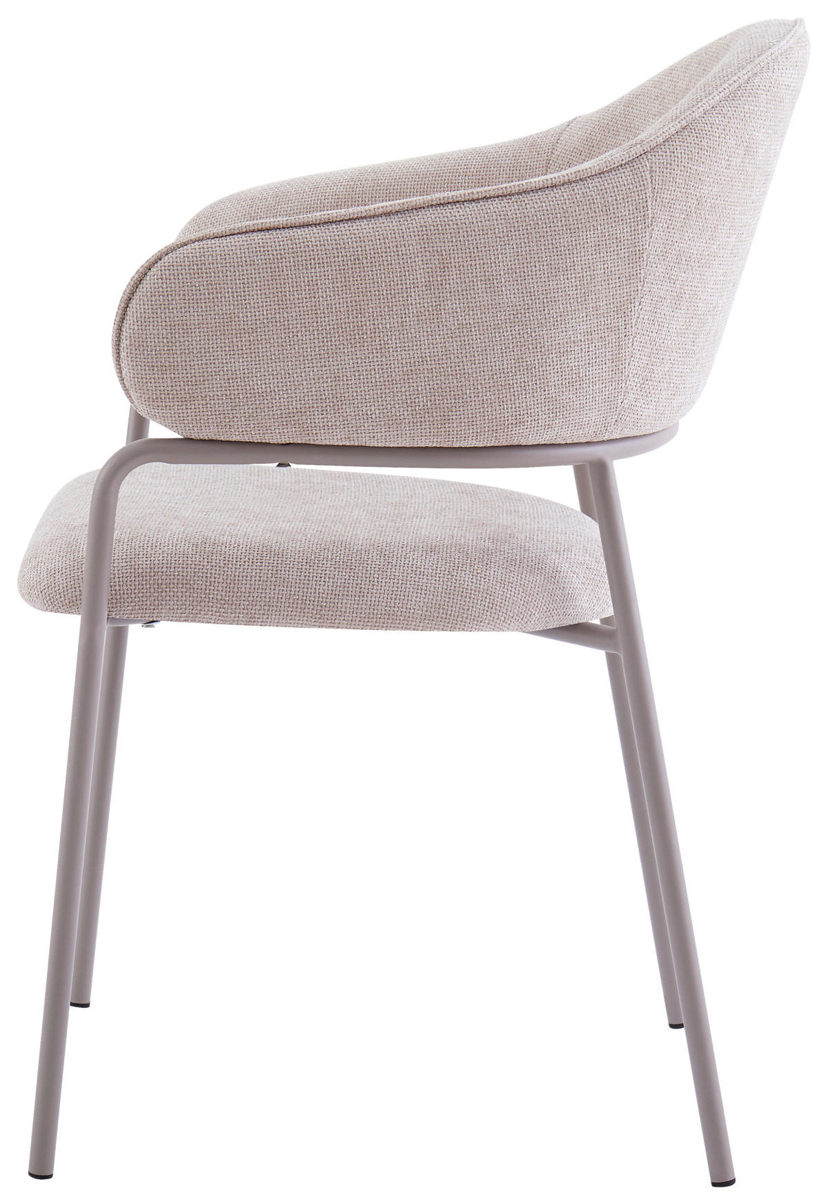 Stuhl CURVE grau taupe Metall Stoff B/H/T: ca. 60x86x58 cm CURVE - taupe/grau (60,00/86,00/58,00cm) - byLIVING