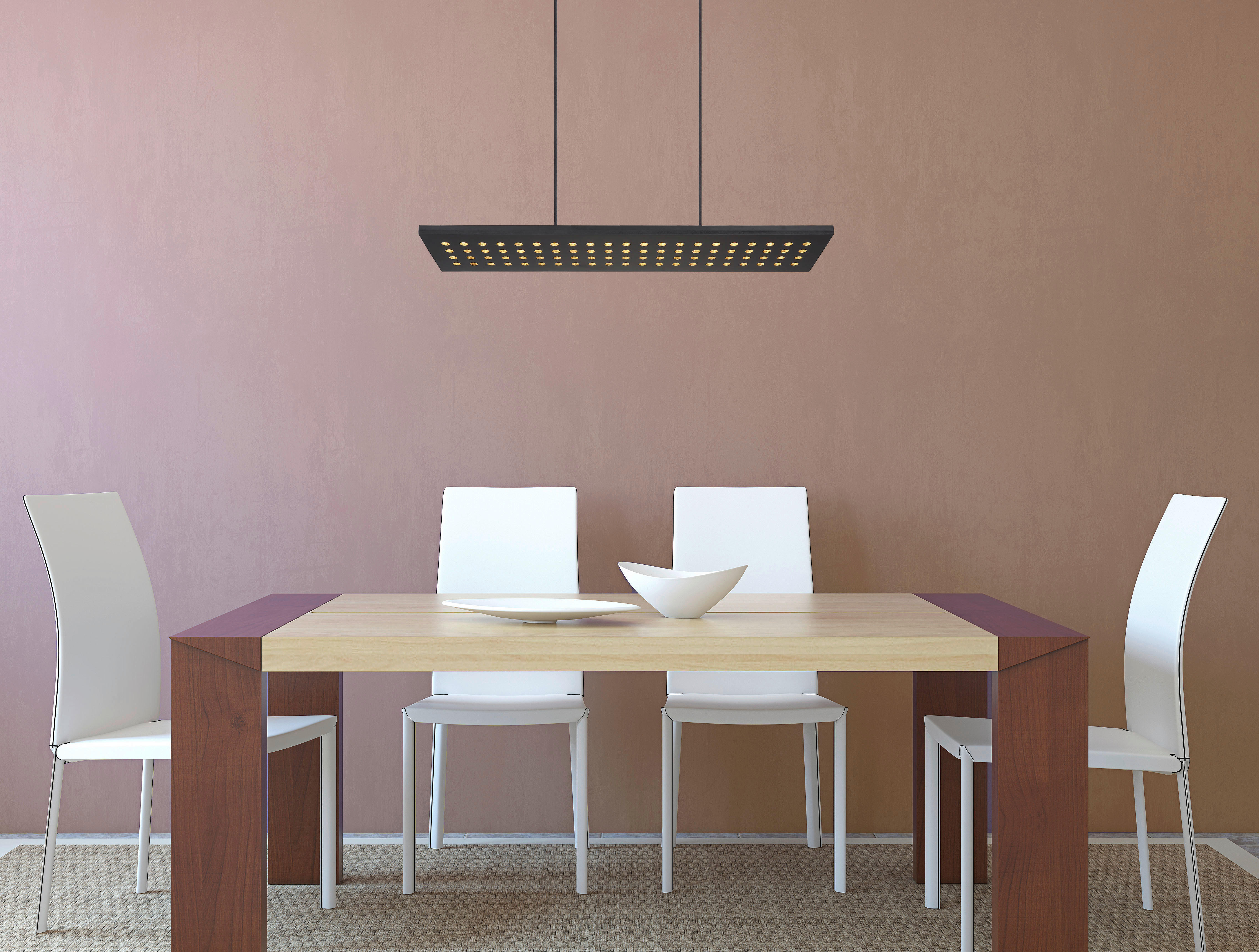 GLOBO LED-Pendelleuchte DOLORES 15770HB mattschwarz schwarz Holz Metall B/H/L: ca. 20x120x80 cm 1.0 Brennstellen DOLORES - schwarz/mattschwarz (80,00/20,00/120,00cm) - GLOBO
