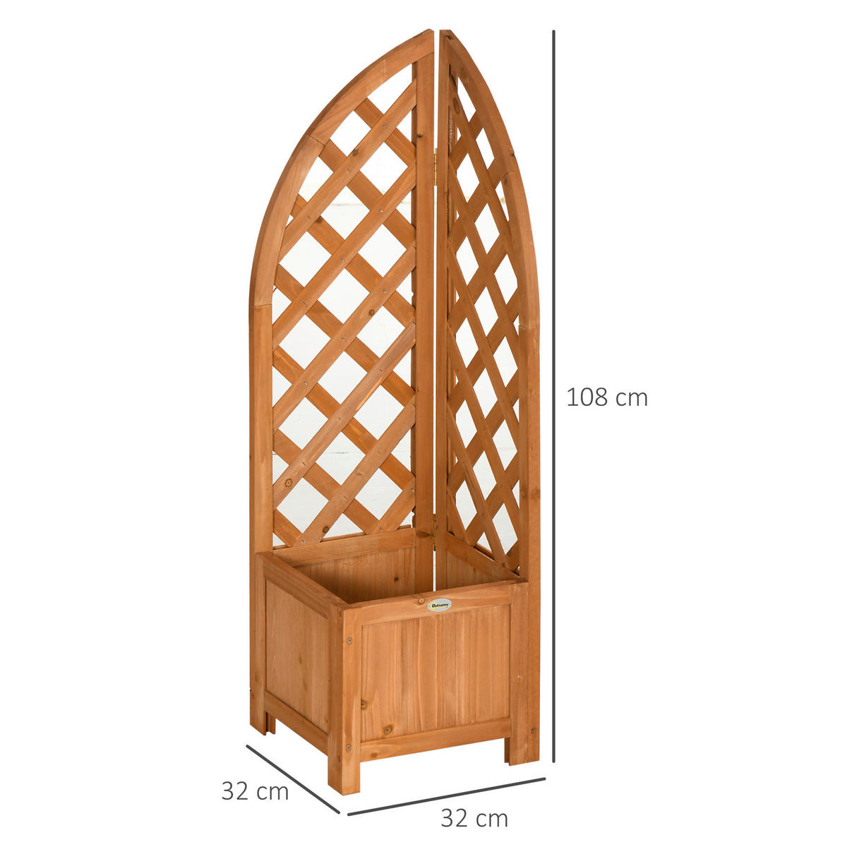 Outsunny Eckbeet B/H/L: ca. 32x108x32 cm Eckbeet - braun (32,00/32,00/108,00cm) - Outsunny