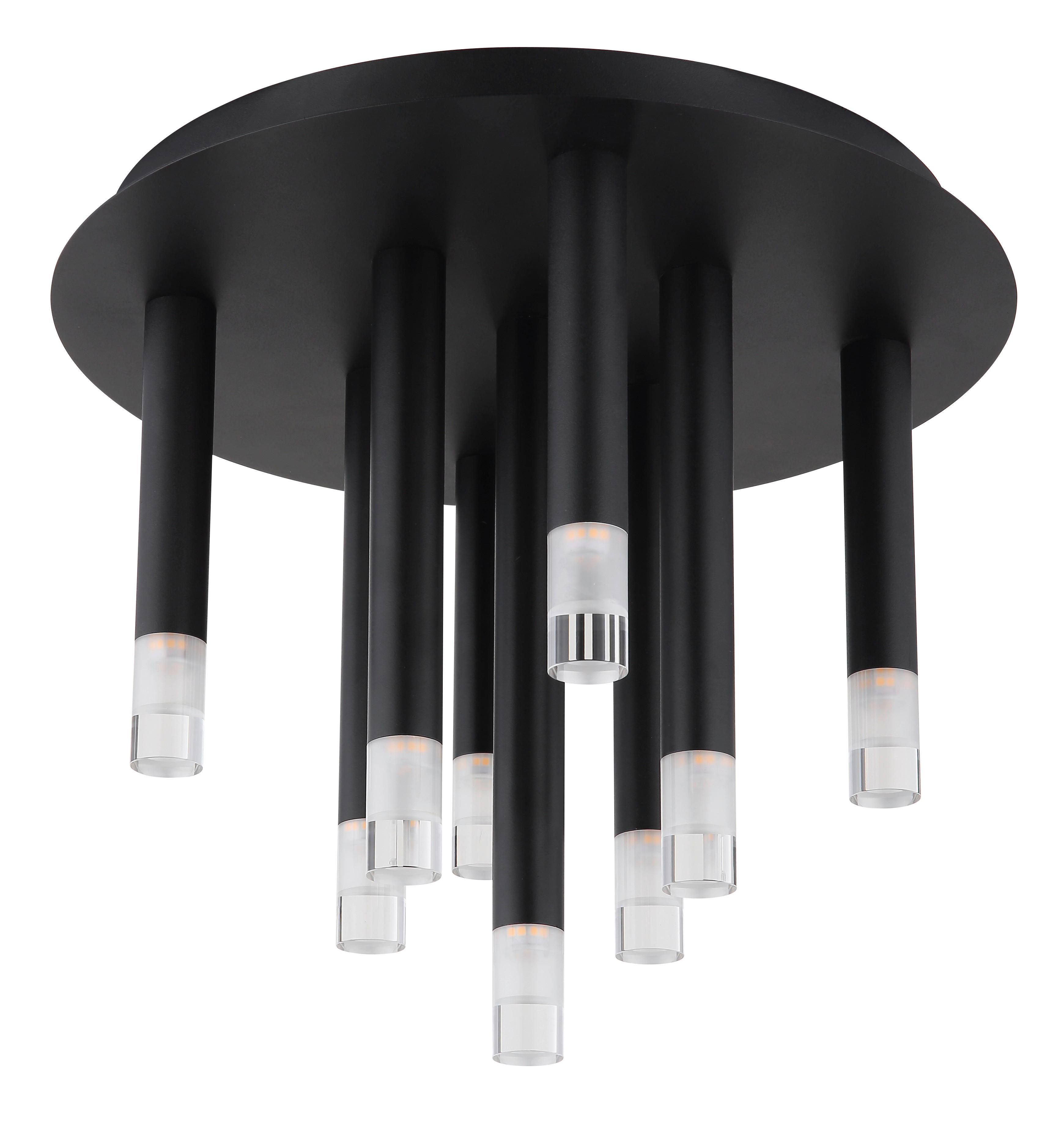 GLOBO LED-Deckenleuchte schwarz Metall H/D: ca. 29,6x34 cm 9 Brennstellen RYAN - schwarz (34,00/29,60cm) - GLOBO