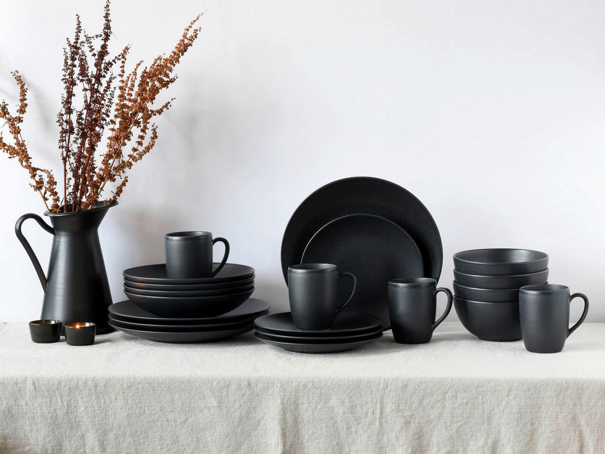 CreaTable Kombiservice Soft Touch schwarz Stein 20 tlg. Soft Touch - schwarz - CreaTable