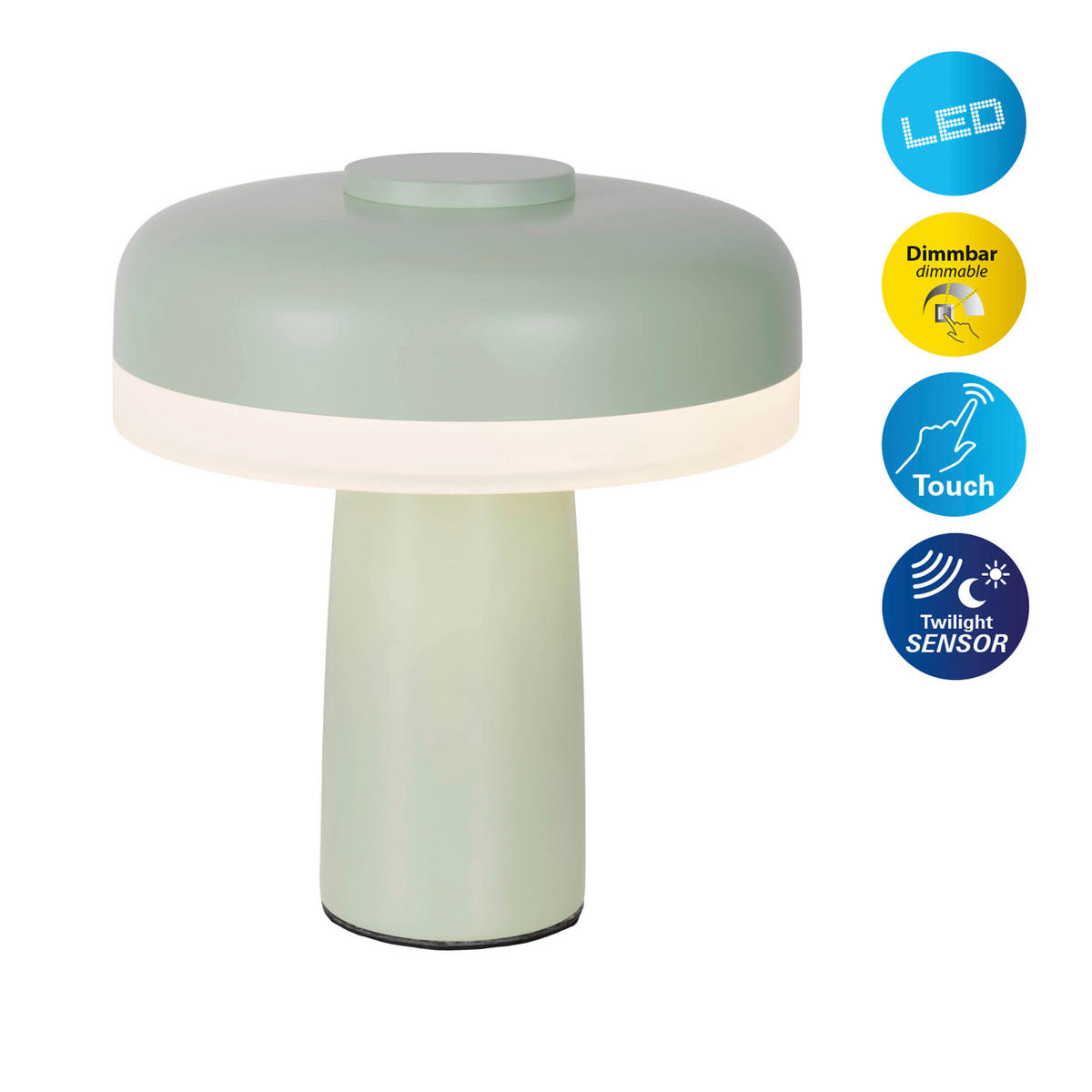 Näve Leuchten LED-Tischleuchte mint Kunststoff Metall B/H/T/D: ca. 15x16,5x15x15 cm PILU - mint (15,00/16,50/15,00cm) - Näve Leuchten