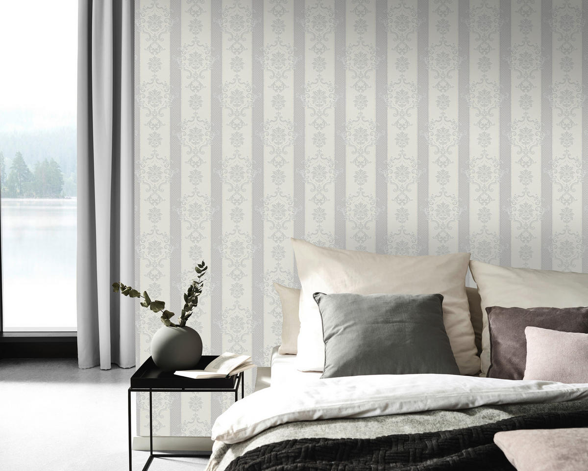 Erismann Vinyltapete Ornament grau B/L: ca. 53x1005 cm Vinyltapete_20028-10 - grau (53,00/1005,00cm) - Erismann
