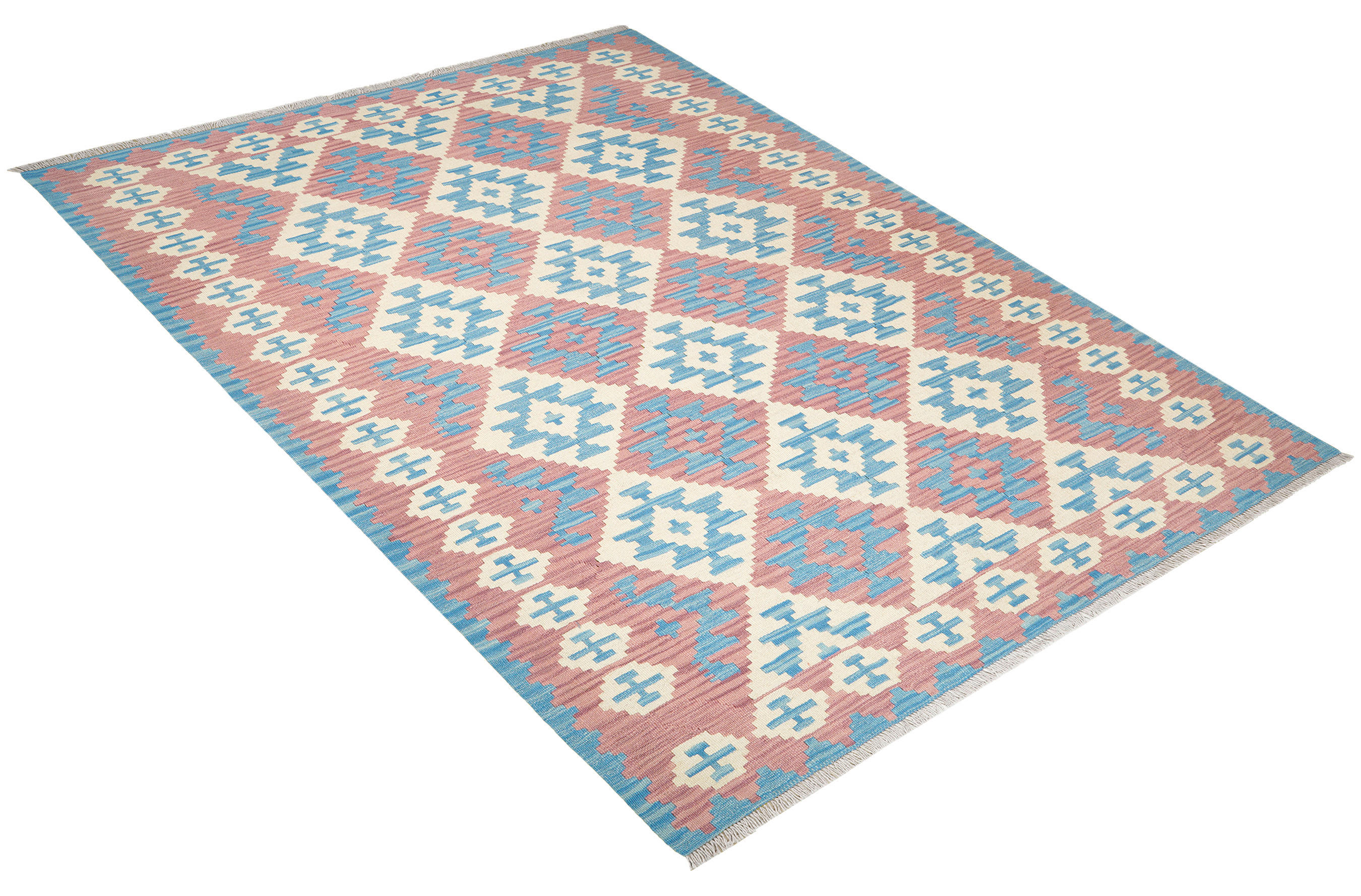 PersaTepp Teppich Kelim Gashgai blau B/H/L: ca. 172x1x231 cm Kelim Gashgai - blau/rosa (231,00/172,00/1,00cm) - PersaTepp