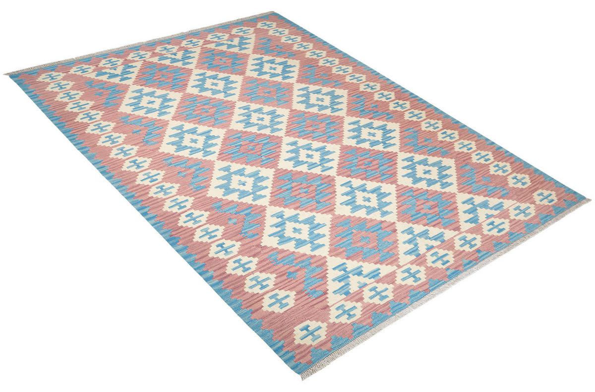 PersaTepp Teppich Kelim Gashgai blau B/H/L: ca. 172x1x231 cm Kelim Gashgai - blau/rosa (231,00/172,00/1,00cm) - PersaTepp