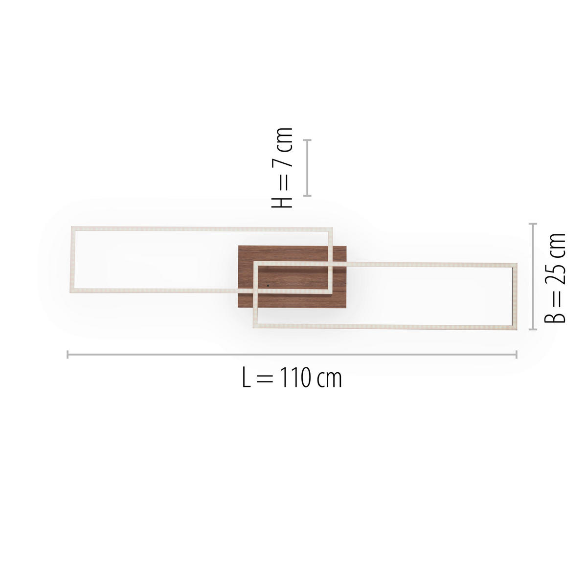 Just Light LED-Deckenleuchte IVEN 14019-78 stahlfarbig Metall B/H/T: ca. 25x7x110 cm 2 Brennstellen IVEN - stahlfarbig (25,00/7,00/110,00cm) - Just Light