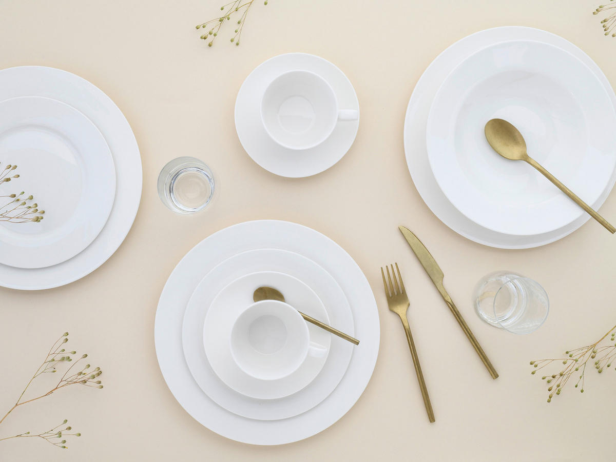 CreaTable Kombiservice Fleur Royal cremeweiß Porzellan 30 tlg. Fleur Royal - cremeweiß - CreaTable