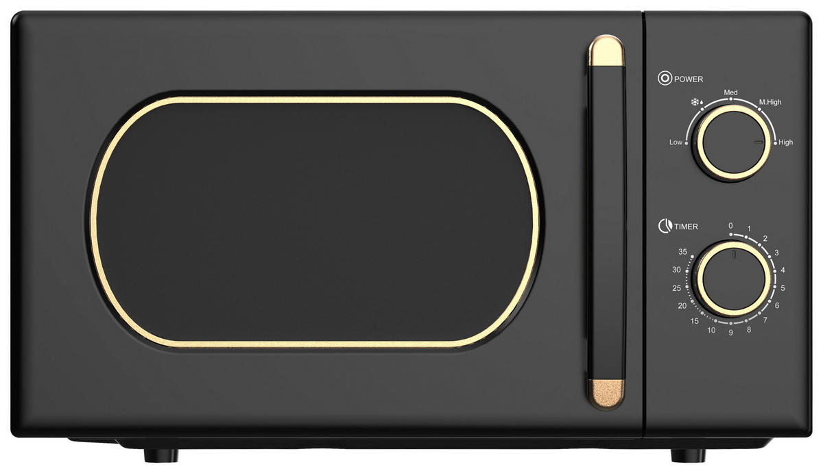 POCOline Mikrowelle C20MXP17-E70 schwarz Metall B/H/L: ca. 32,6x26,3x45,6 cm ca. 20 l Mikrowelle_Mailand - schwarz (45,60/32,60/26,30cm) - POCOline