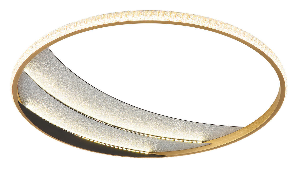 GLOBO Deckenleuchte gold klar schwarz Metall Kunststoff Aluminium H/D: ca. 6x52 cm 1 Brennstellen Constance - gold/klar (52,00/6,00cm) - GLOBO