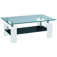 Glascouchtisch Modena glasklar weiß B/H/T: ca. 100x45x60 cm Modena - weiß/glasklar (100,00/45,00/60,00cm)