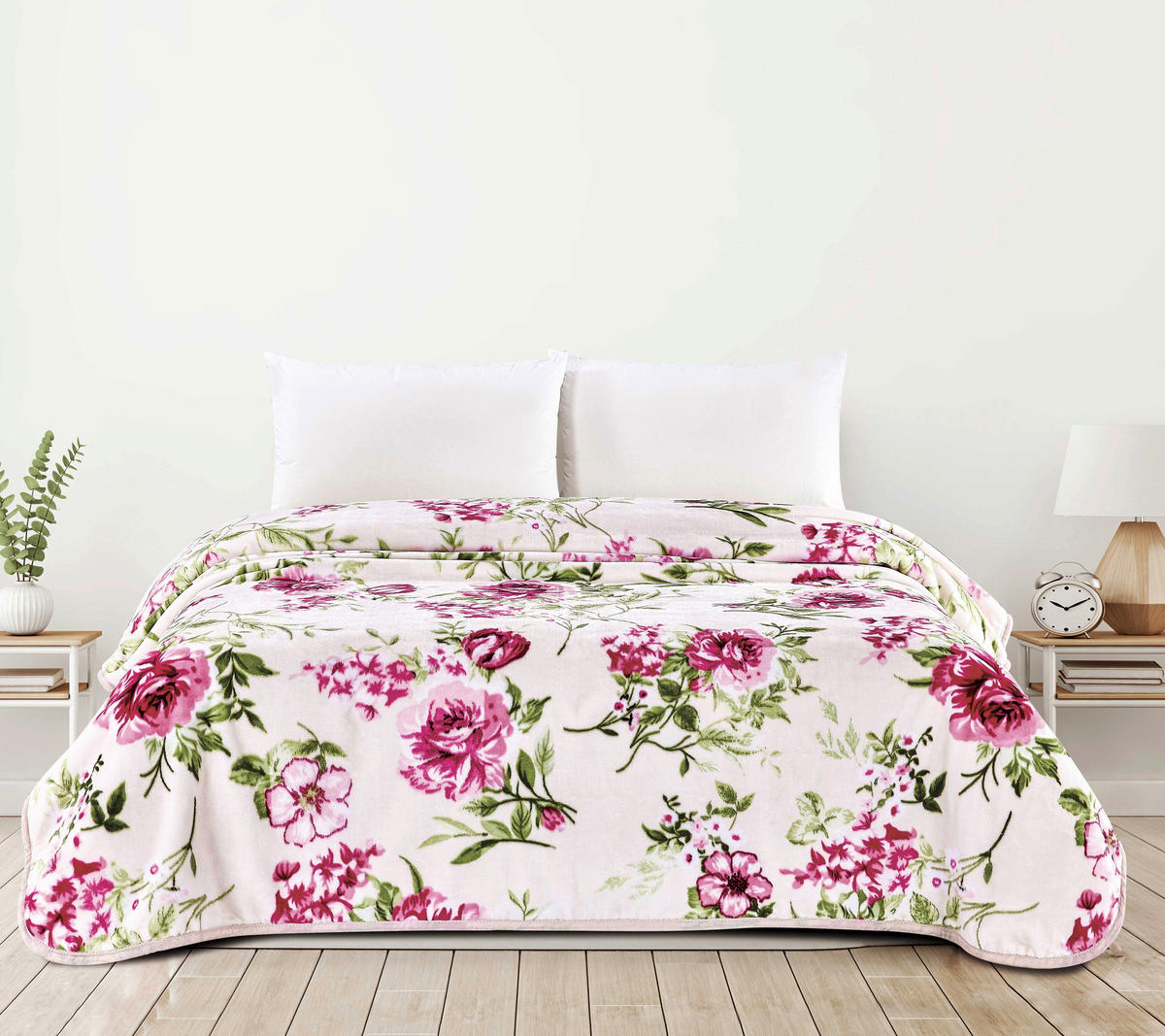 Wohndecke Multifunktionsdecke_Bosporus Rosen - natur (200,00/240,00cm)