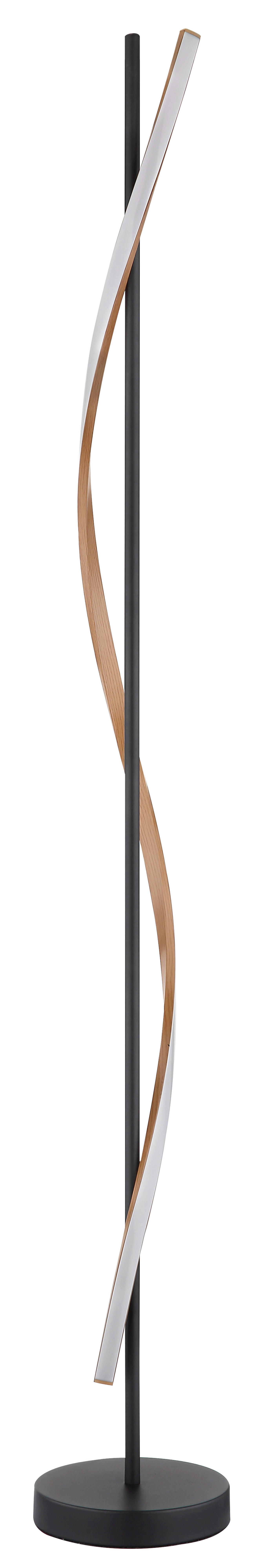 Thumbnail - GLOBO LED-Stehleuchte mattschwarz dunkelbraun Opal Metall PVC Kunststoff H/D: ca. 150,7x20 cm 1 Brennstellen