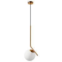 Lamkur Pendelleuchte AMBER 47485 messing Metall Glas H/L: ca. 130x30 cm G9 1 Brennstellen Amber - messing (30,00cm) - Lamkur