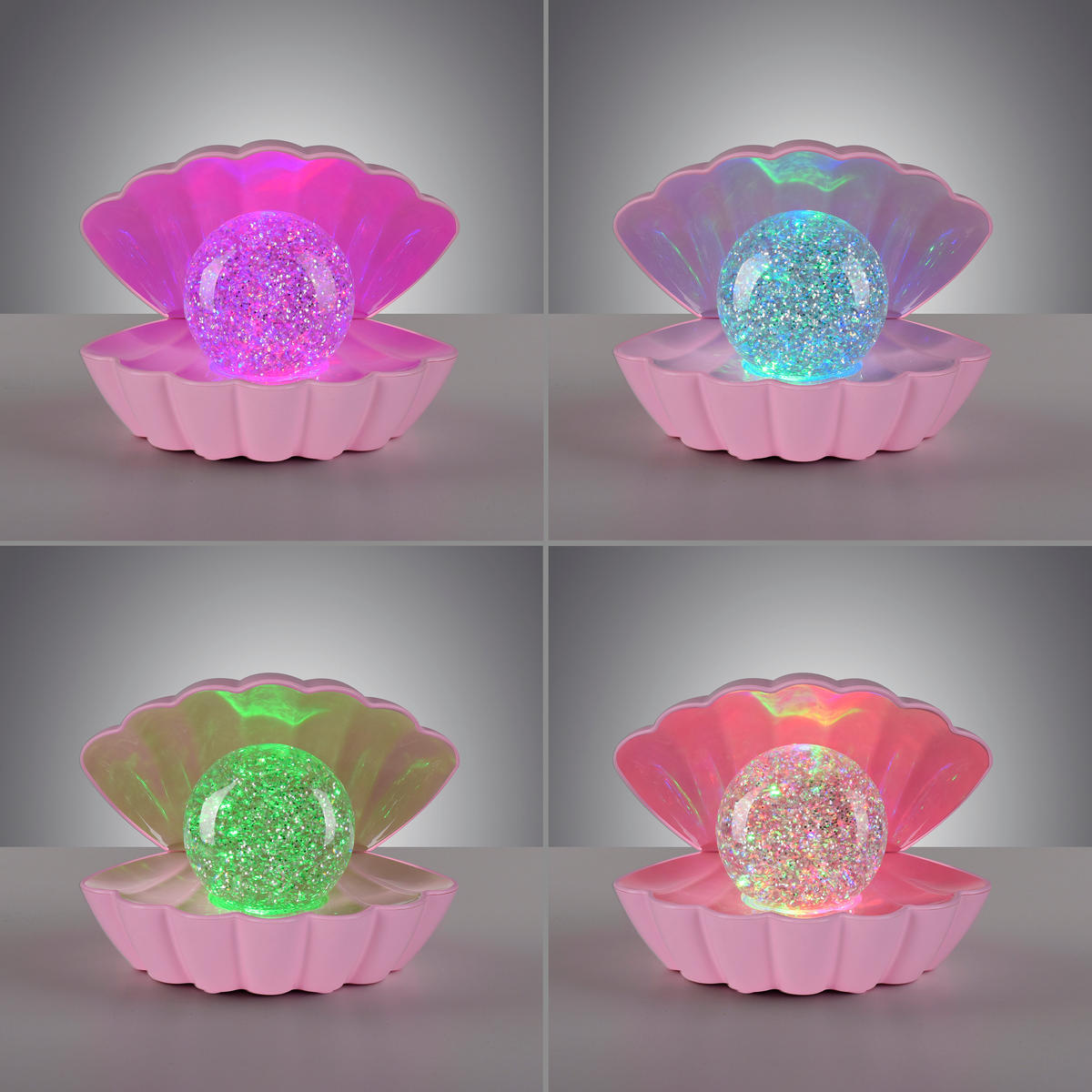 Just Light LED-Dekoleuchte rosa Kunststoff B/H/D: ca. 18x13x14,8 cm LED-Dekoleuchte_Muschel - rosa (14,80/13,00cm) - Just Light