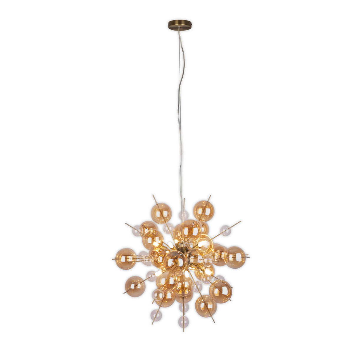 Näve Leuchten Pendelleuchte amber Glas Metall B/H/T/D: ca. 65x150x65x65 cm G9 10 Brennstellen EXPLOSION - amber (65,00/150,00/65,00cm) - Näve Leuchten