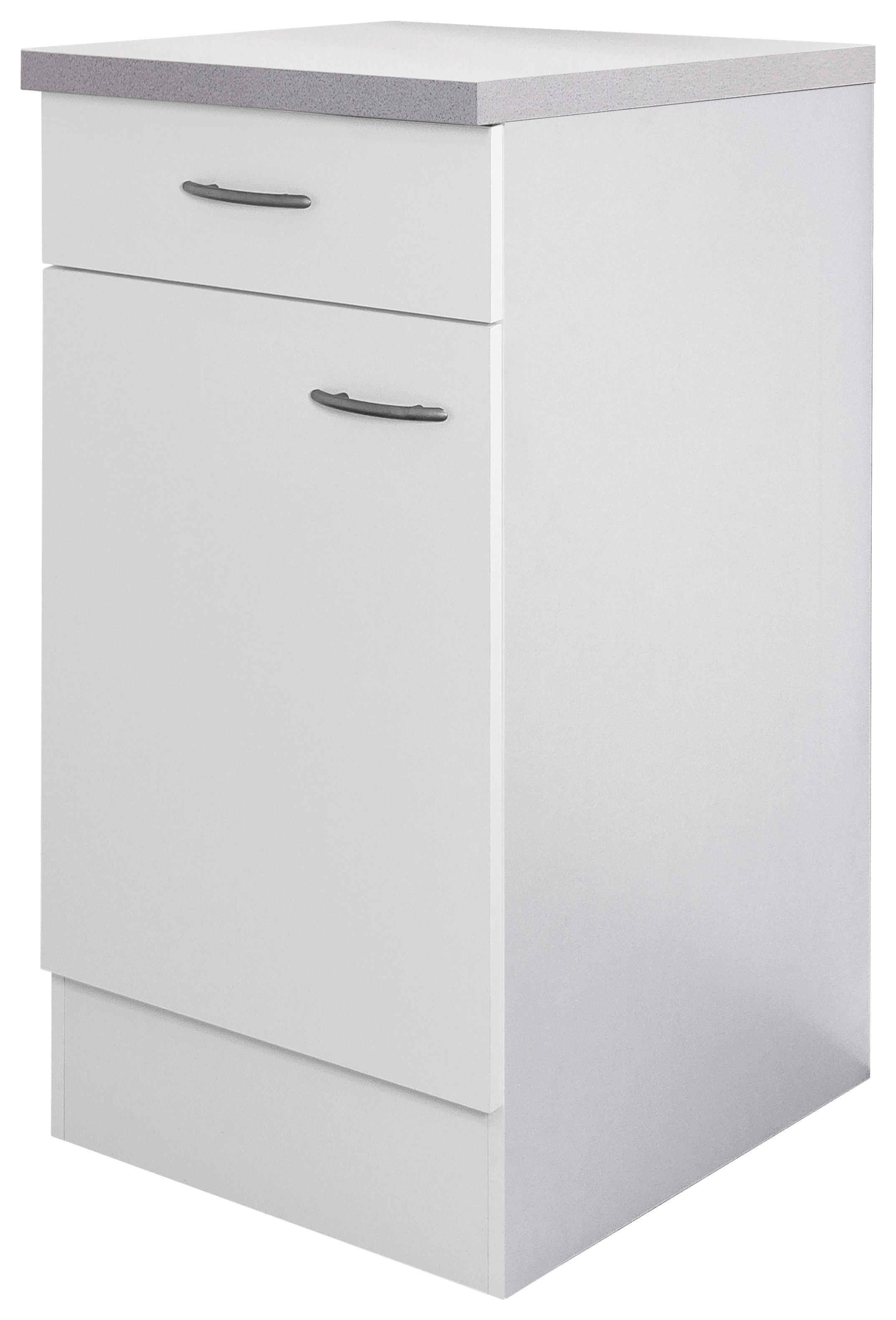 Flex-Well Unterschrank Wito weiß B/H/T: ca. 40x85x60 cm Wito - weiß/Edelstahl (40,00/85,00/60,00cm) - Flex-Well