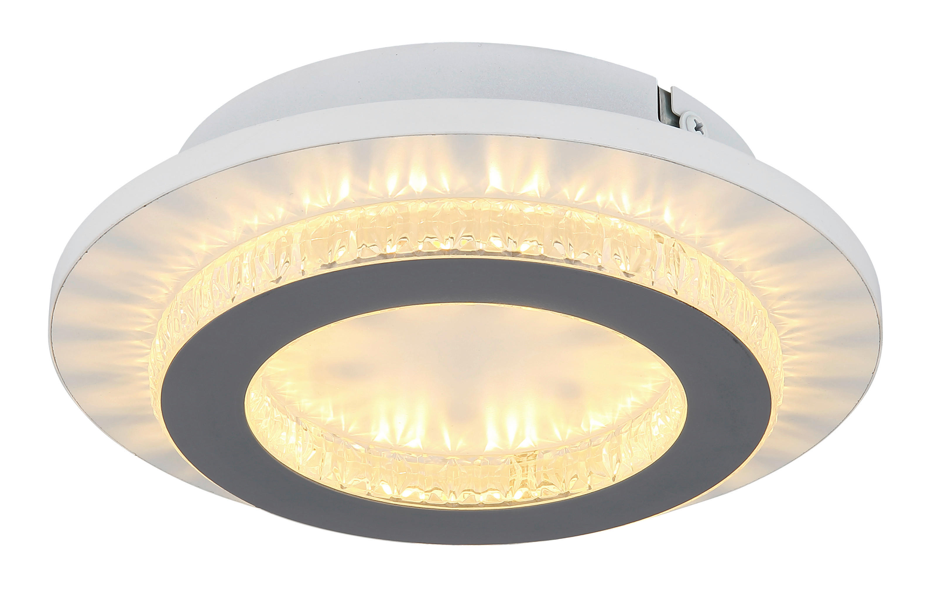 GLOBO LED-Deckenleuchte klar hellgrau weiß Kunststoff Metall H/D: ca. 5,5x20 cm 1 Brennstellen JAYDEN - klar/hellgrau (20,00/5,50cm) - GLOBO