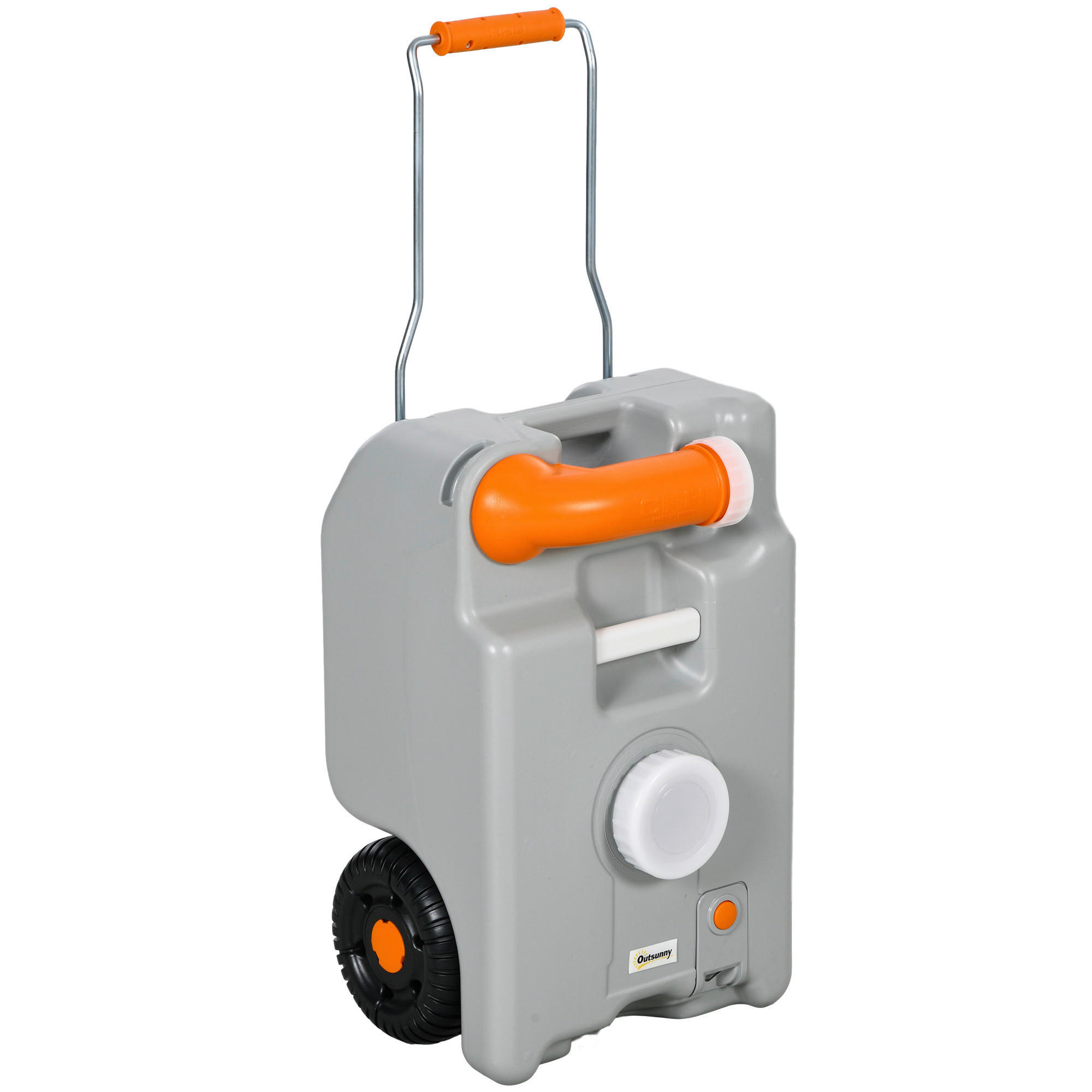 Outsunny Abwasser Rolltank B/H/L: ca. 26x53x33 cm Abwasser Rolltank 22l - grau (33,00/26,00/53,00cm) - Outsunny