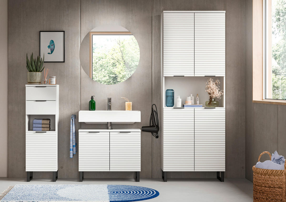 Schrank Riff weiß B/H/T: ca. 35x110x34 cm Riff - weiß (35,00/110,00/34,00cm) - xonox.home