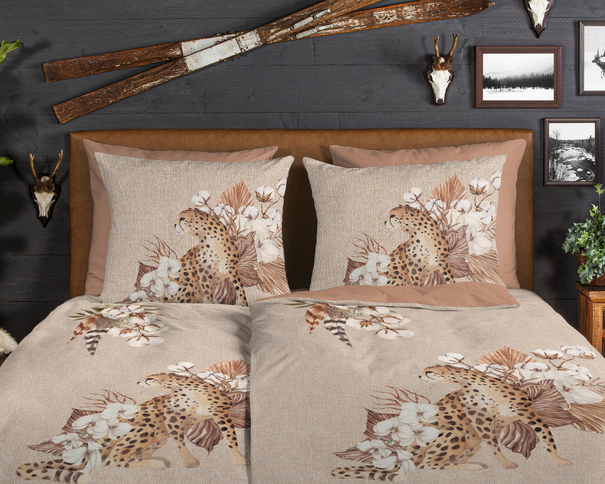Bettwäsche Chevy sand Baumwolle B/L: ca. 155x220 cm Chevy - sand (155,00/220,00cm) - Good Morning