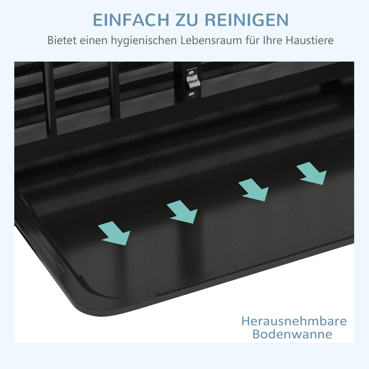 PawHut Hunde-Zubehör schwarz Edelstahl B/H/L: ca. 58x94x78 cm Hundekäfig - schwarz (78,00/58,00/94,00cm) - PawHut