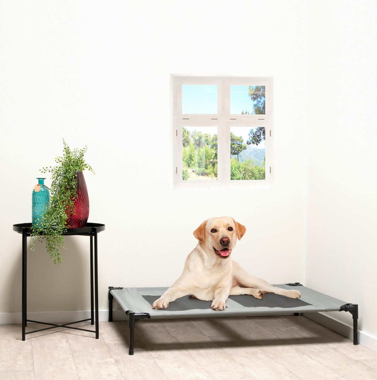 Pet Comfort Haustierbett grau Polyester B/H/L: ca. 106x17x76 cm Erhöhtes_Haustierbett_L - grau (76,00/106,00/17,00cm) - Pet Comfort