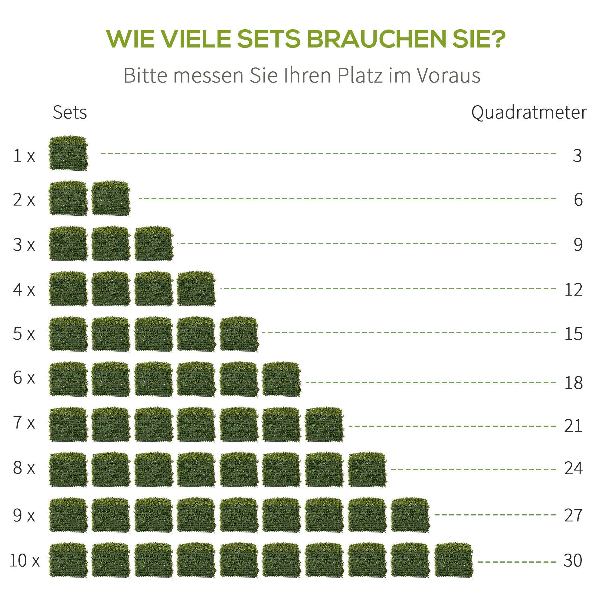 Outsunny Künstliche Hecke grün Kunstst...