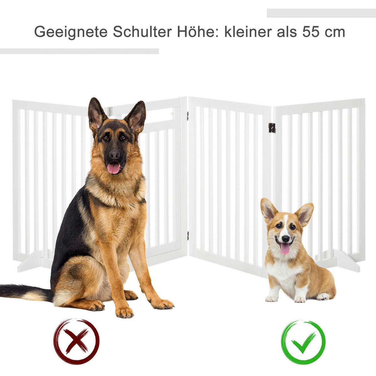PawHut Absperrgitter weiß MDF B/H/L: ca. 1,8x81x240 cm Absperrgitter - weiß (240,00/1,80/81,00cm) - PawHut