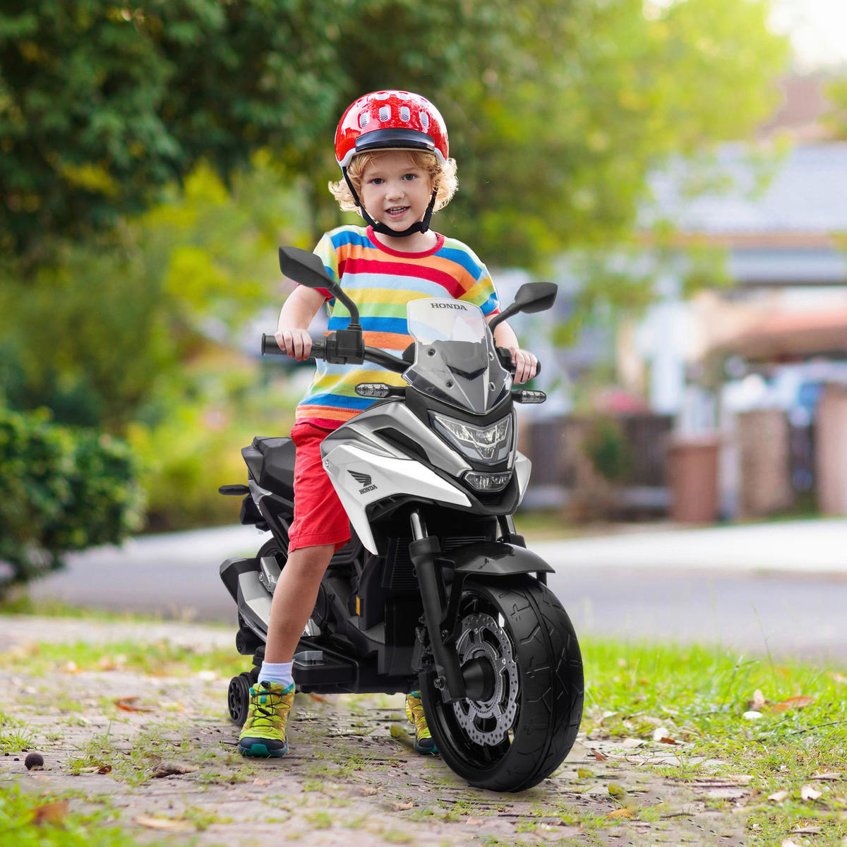 AIYAPLAY Kinder-Elektromotorrad weiß B/H/L: ca. 46x75x107 cm Kinder-Elektromotorrad - weiß (107,00/46,00/75,00cm) - AIYAPLAY