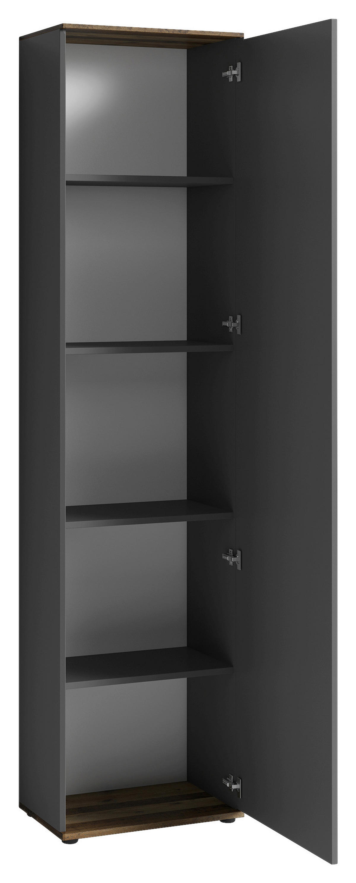 Hochschrank JAKOB schwarz schwarz B/H/T: ca. 49x196x30 cm JAKOB - schwarz (49,00/196,00/30,00cm) - byLIVING