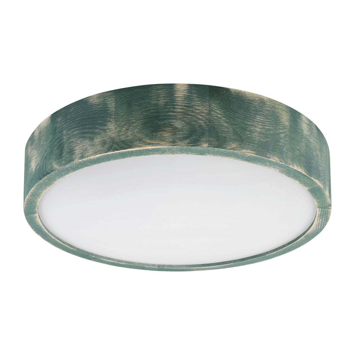 Lamkur Deckenleuchte grün hellbraun Holz Glas B/H/L: ca. 38x38x10 cm 2 Brennstellen Eveline - hellbraun/grün (10,00/38,00/38,00cm) - Lamkur