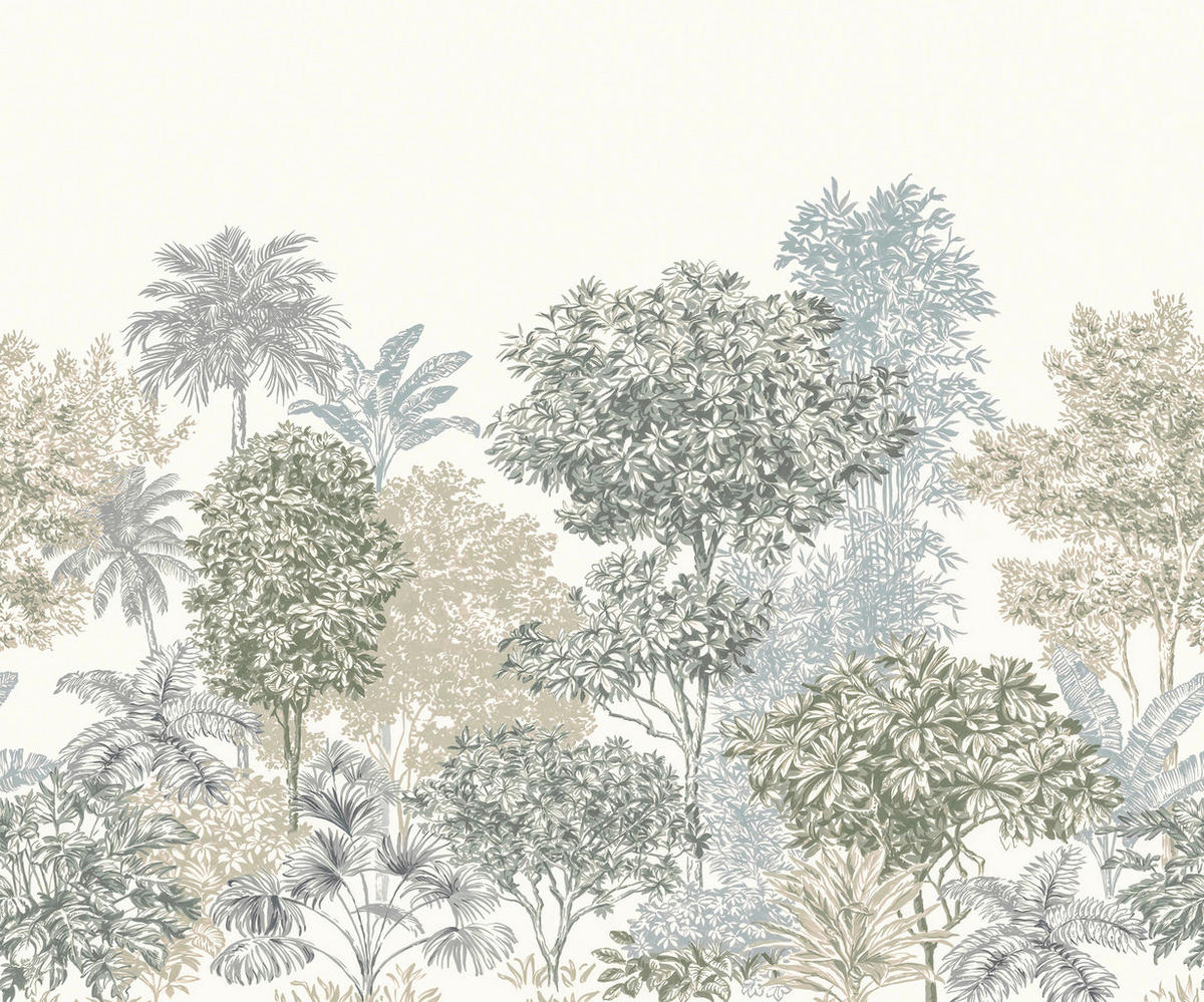 Komar Fototapete Painted Palms B/L: ca. 300x250 cm Painted Palms - (300,00/250,00cm) - Komar